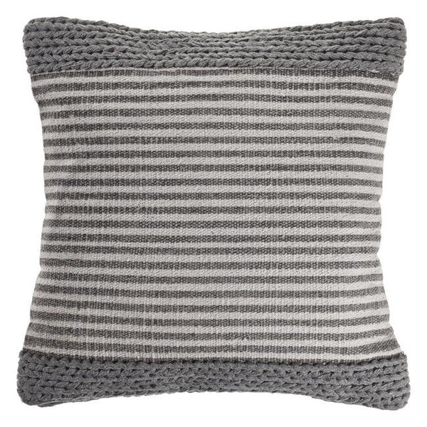 Lr Home LR Home PILLO07425GIVFFPL Farmhouse Striped & Textured Square Throw Pillow - 20 x 20 in. PILLO07425GIVFFPL